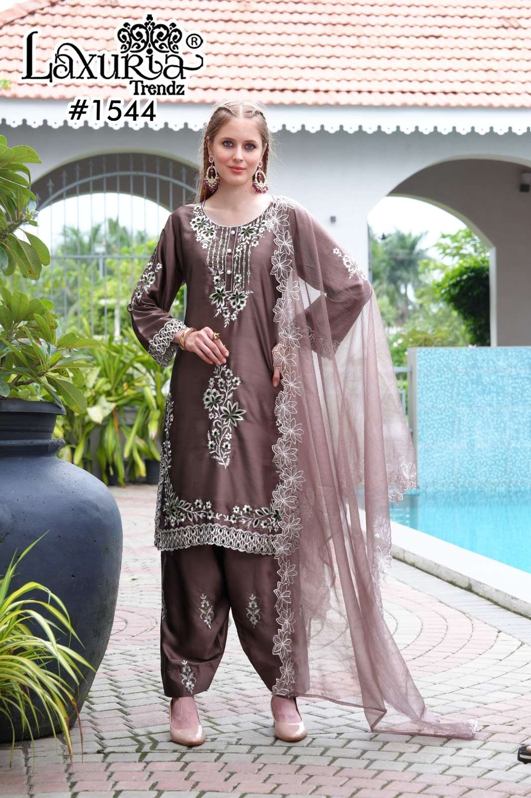 LAXURIA 1544 NX PURE SATIN EMBROIDERY PAKISTANI DRESSES-00005