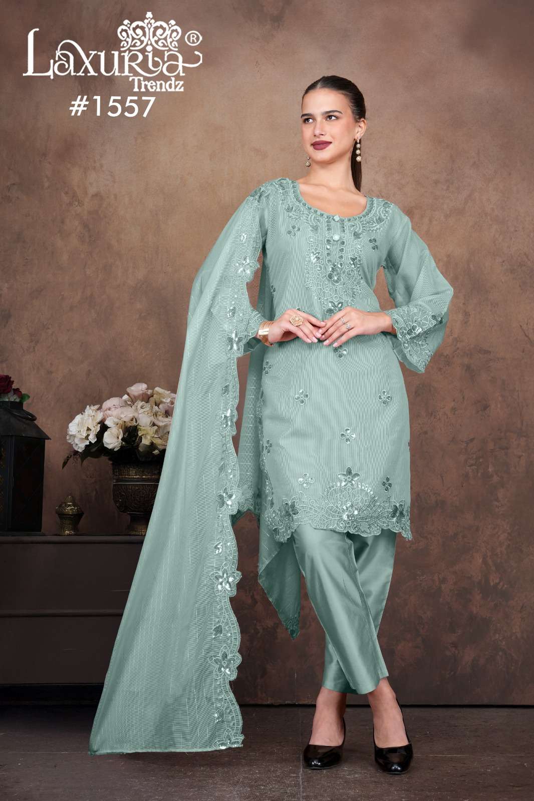 LAXURIA 1557 PURE KOTA LINING  EMBROIDERY PAKISTANI DRESSES-00005
