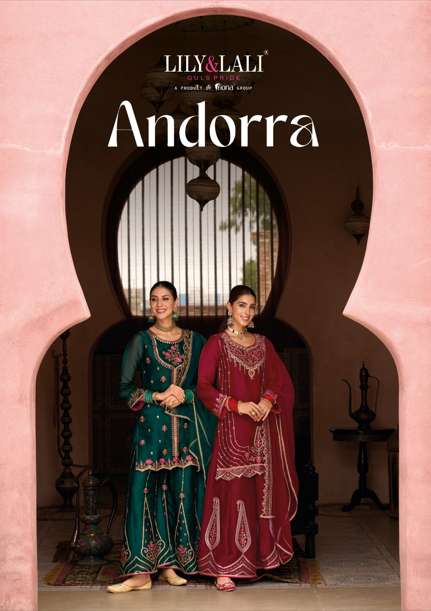 LILY AND LALI ANDORRA 29101 TO 290104 SERIES PURE SILK EMBROIDERY DRESSES-00028