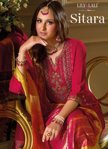 LILY AND LALI SITARA 29201 TO 29204 SERIES PURE SILK EMBROIDERY DRESSES-00028