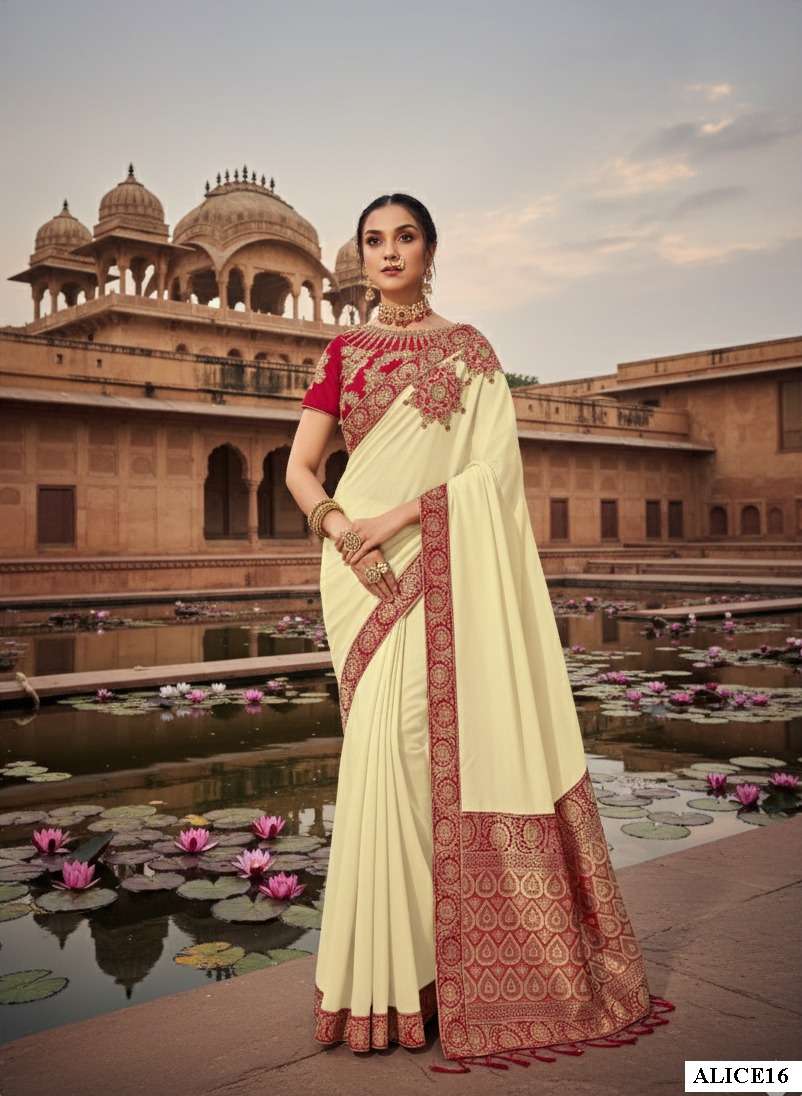 MAHOTSAV MOHMANTHAN ALICE 001 TO 016 SERIES  PURE SILK EMBROIDERY SAREES-00276