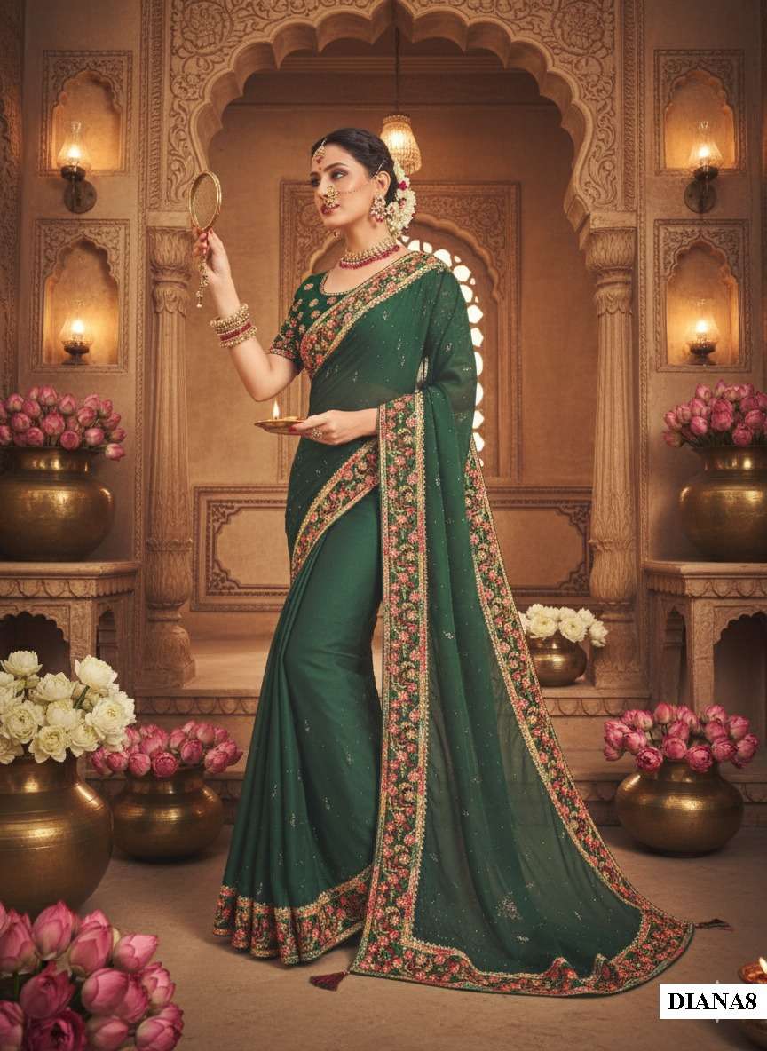 MAHOTSAV  MOHMANTHAN DIANA 002 TO 018 SERIES PURE GEORGETTE  EMBROIDERY SAREES-00276