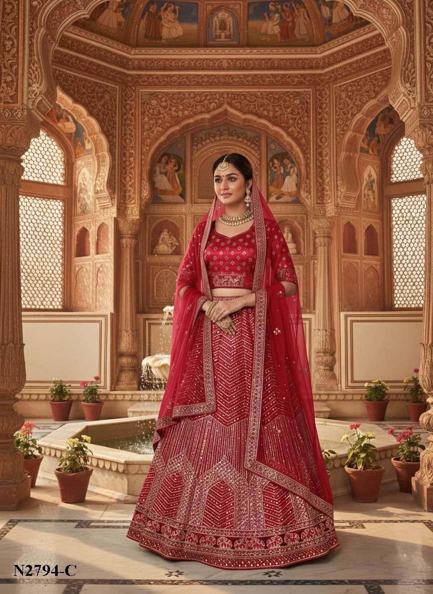 MAHOTSAV NIMAYA-GUNGHAT VOL-1 N890 TO N2794 SERIES PURE VELVET EMBROIDERY LEHENGAS-00276