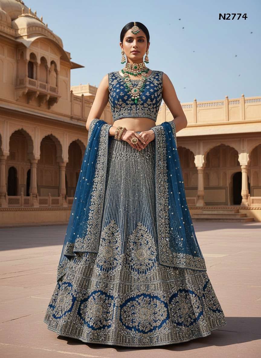 MAHOTSAV NIMAYA VOL-2 N2764-C  TO N2787-C PURE NET EMBROIDERY LEHENGAS-00276
