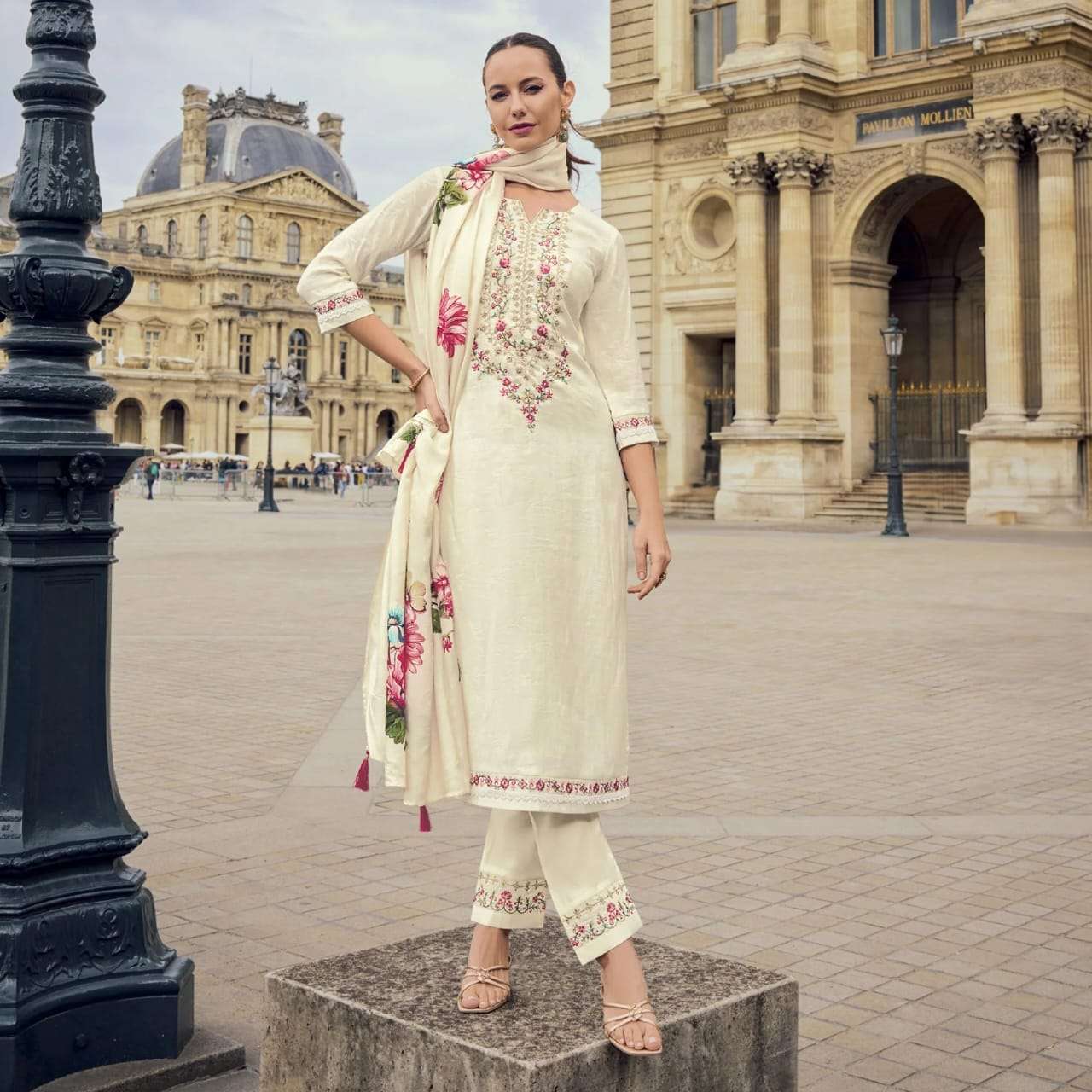 MAITRI BY ASLIWHOLESALE DESIGNER PURE VISCOSE EMBROIDERY DRESSES-00264