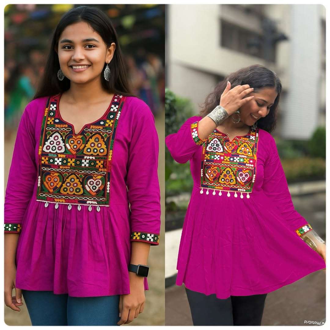 MC-1079 BY ASLIWHOLESALE DESIGNER PURE RAYON EMBROIDERY TOP-00249