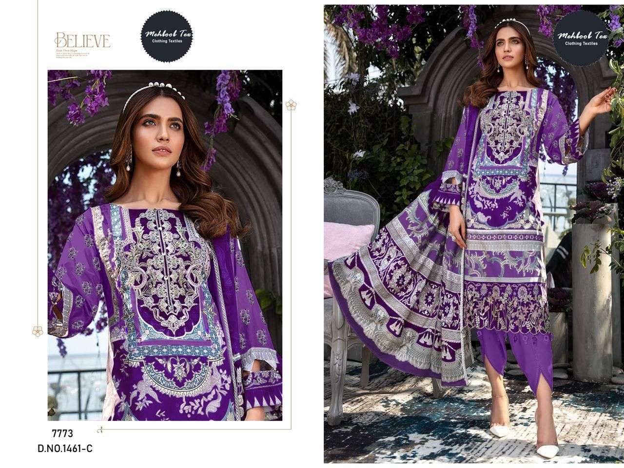 MEHBOOB TEX 1461 PURE COTTON PRINTED EMBROIDERY PAKISTANI DRESSES-00062