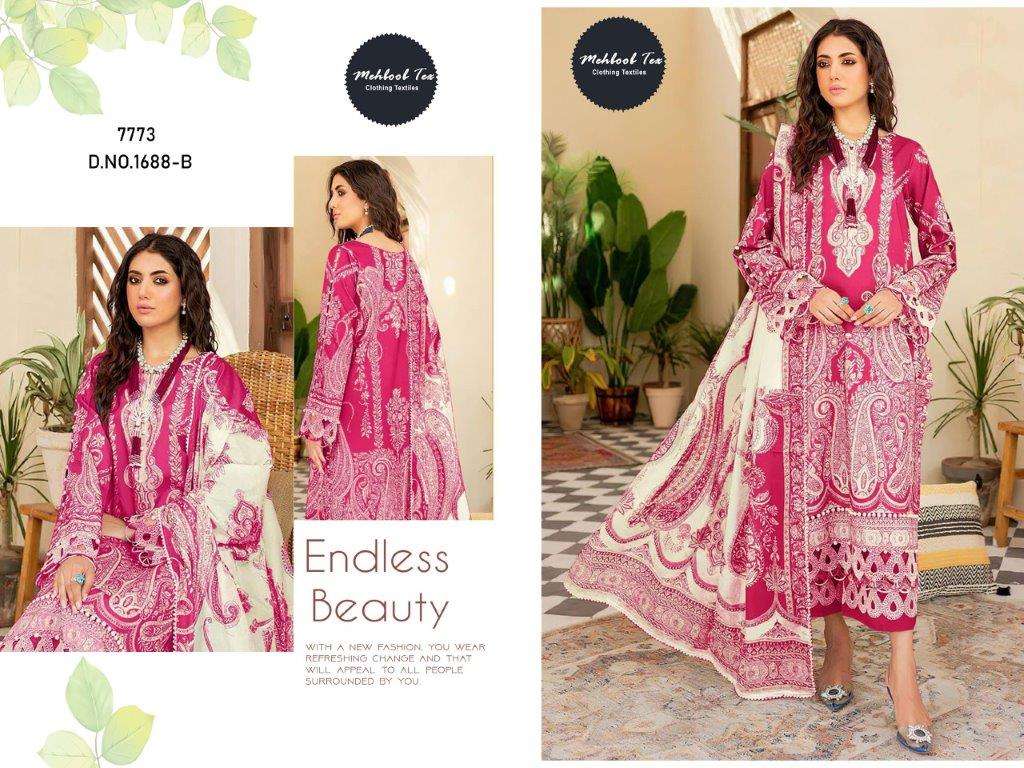 MEHBOOB TEX 1688 A TO 1688 B SERIES PURE COTTON PRINTED EMBROIDERY DRESSES-00062