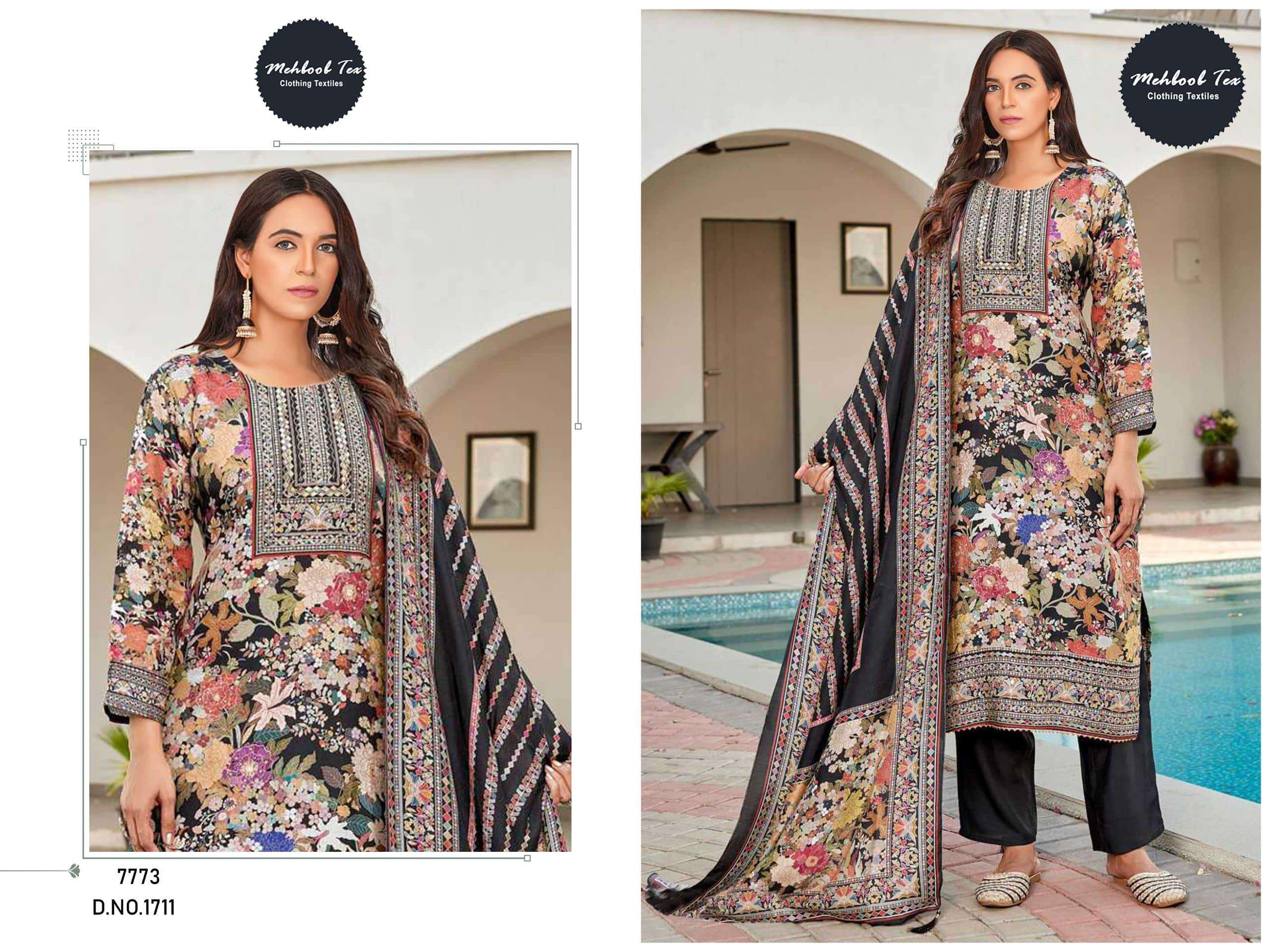 MEHBOOB TEX 1711 PURE VISCOSE MUSLIN PRINTED PAKISTANI DRESS-00062