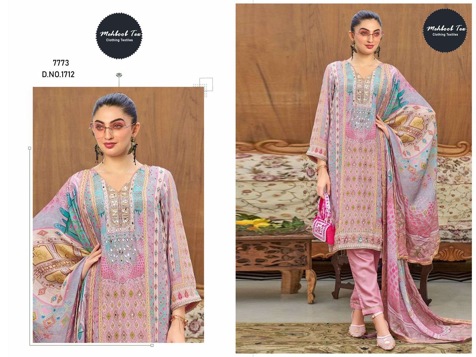 MEHBOOB TEX 1712 PURE VISCOSE MUSLIN PRINTED PAKISTANI DRESS-00062