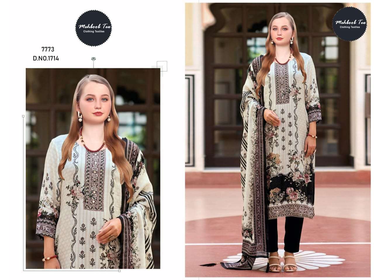 MEHBOOB TEX 1714 PURE VISCOSE MUSLIN PRINTED PAKISTANI DRESS-00062