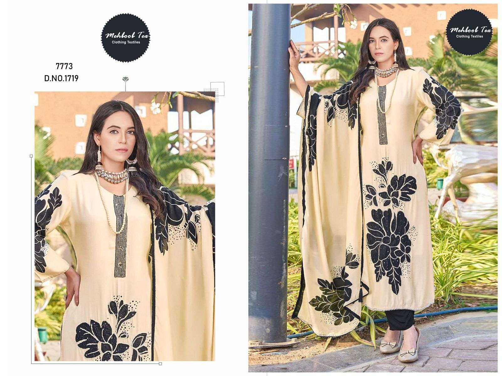 MEHBOOB TEX 1719 COLOUR PURE VISCOSE MUSLIN PRINTED PAKISTANI DRESS-00062