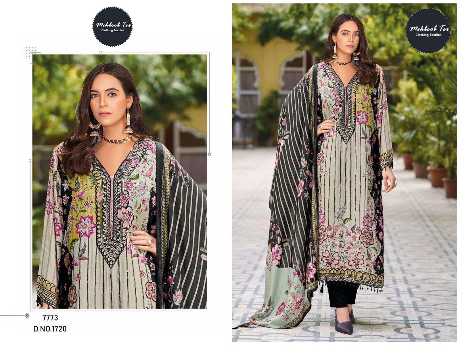 MEHBOOB TEX 1720 COLOUR PURE VISCOSE MUSLIN PRINTED PAKISTANI DRESS-00062