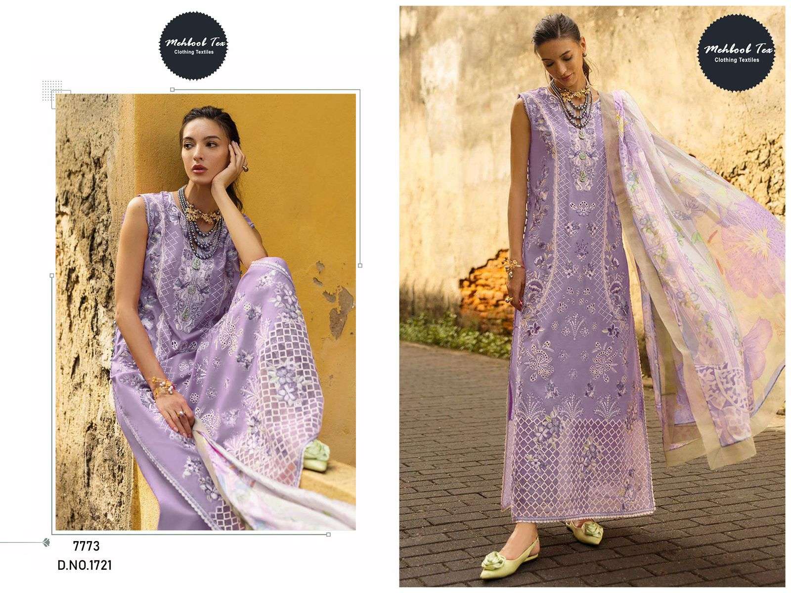 MEHBOOB TEX 1721 PURE COTTON EMBROIDERY PAKISTANI DRESS-00071