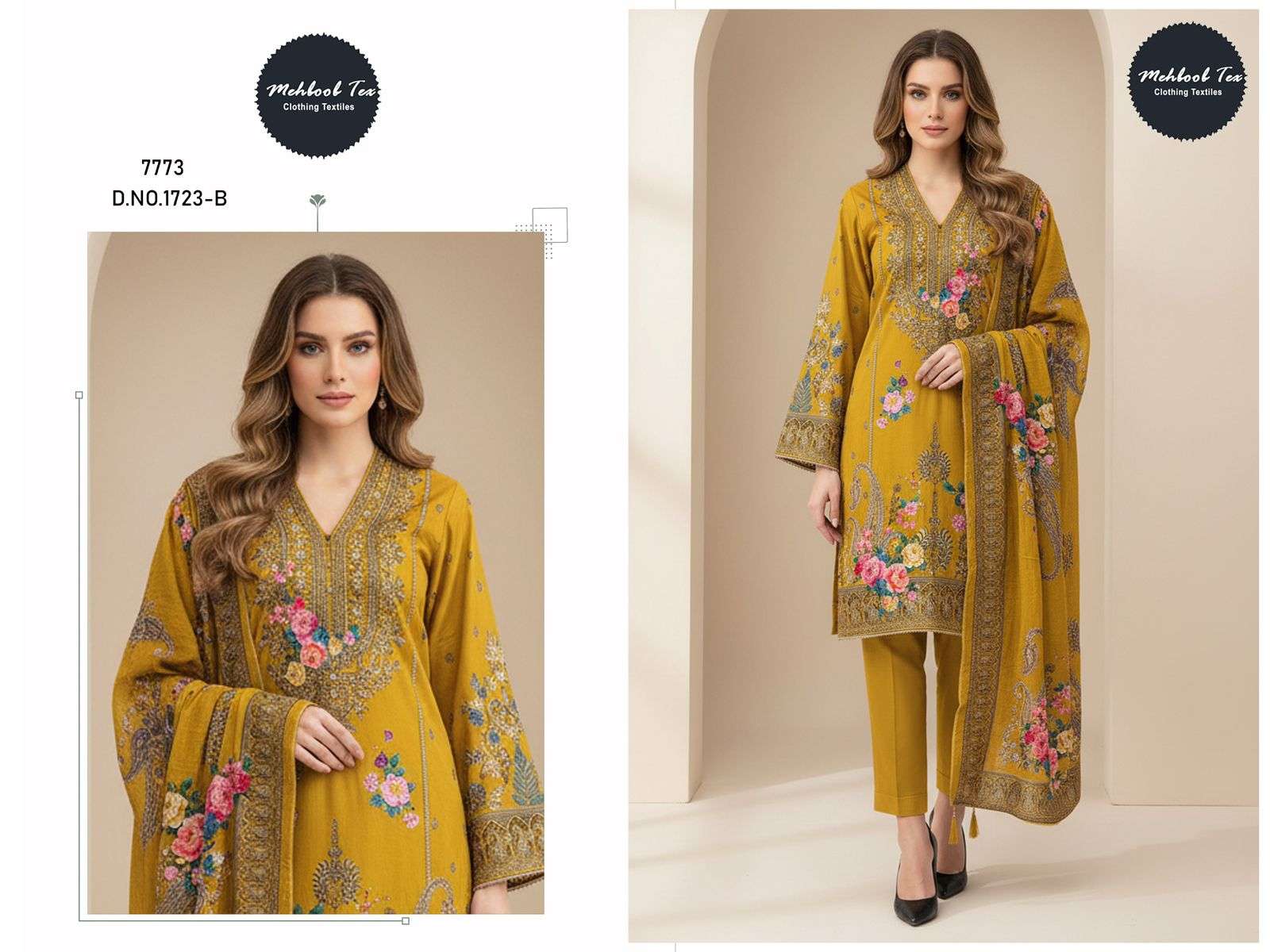 MEHBOOB TEX 1723 PURE VISCOSE MUSLIN PRINTED PAKISTANI DRESSES-00071