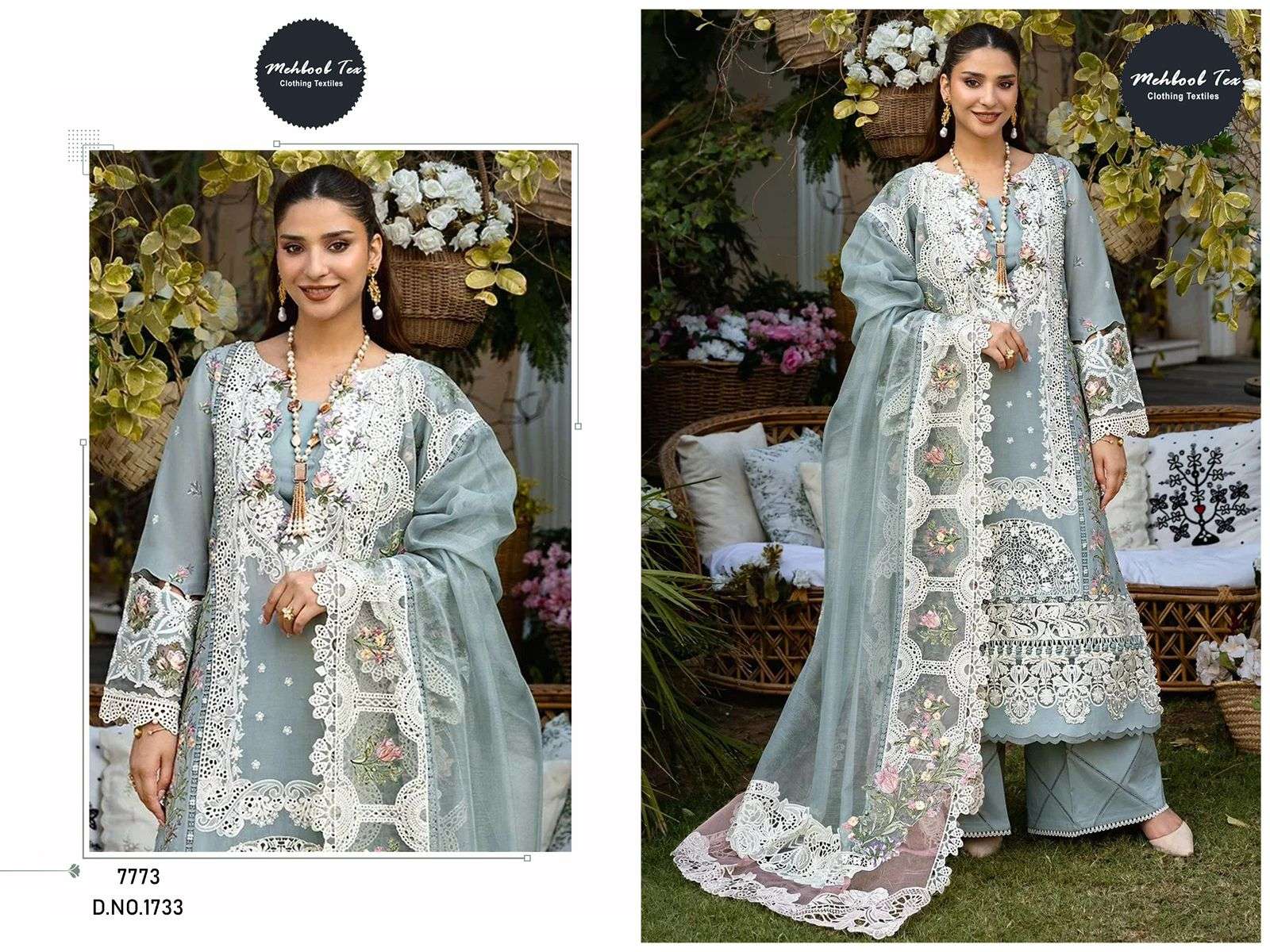 MEHBOOB TEX 1733 PURE COTTON EMBROIDERY PAKISTANI DRESS-00071