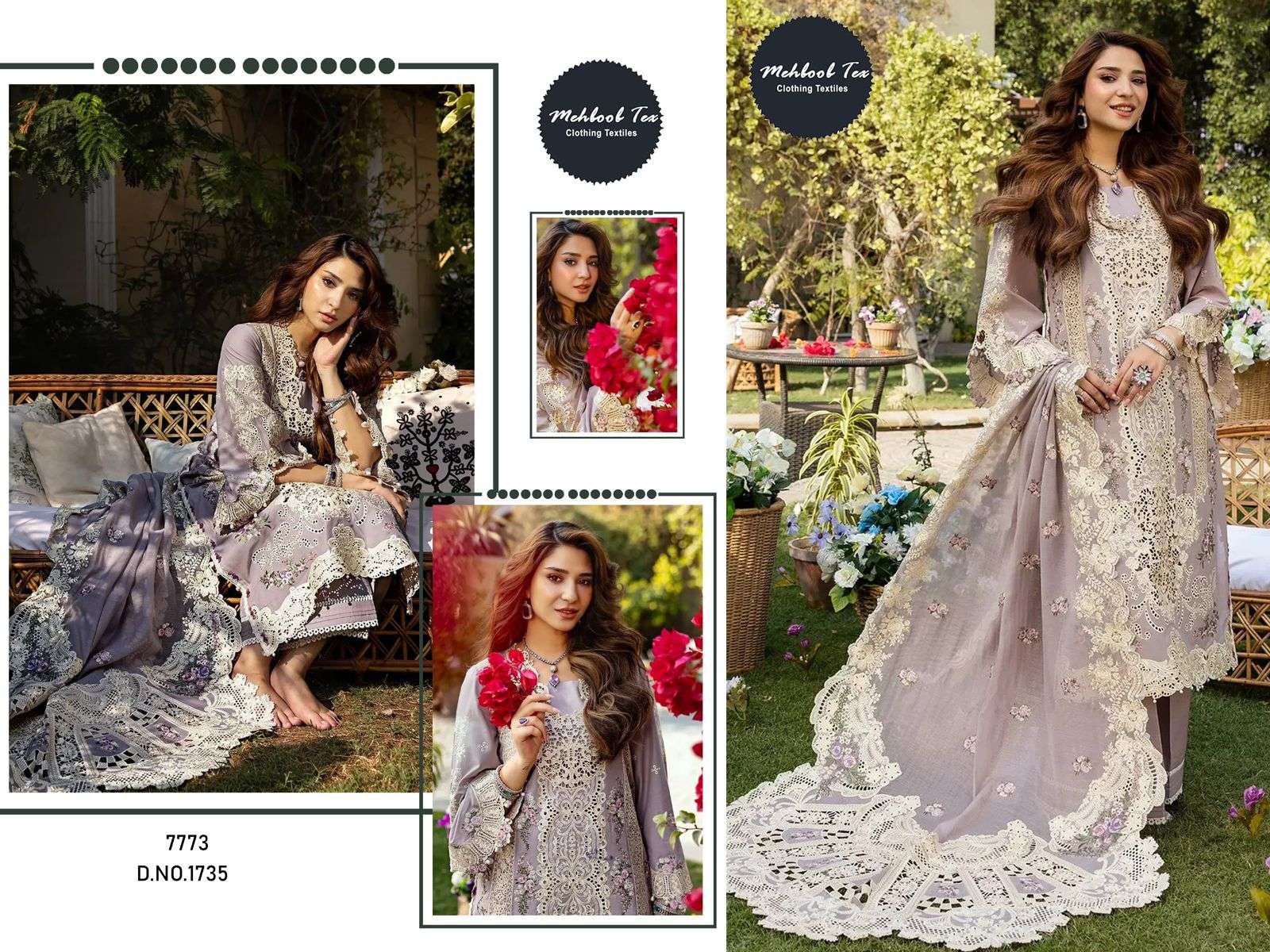 MEHBOOB TEX 1735 PURE COTTON EMBROIDERY PAKISTANI DRESS-00071