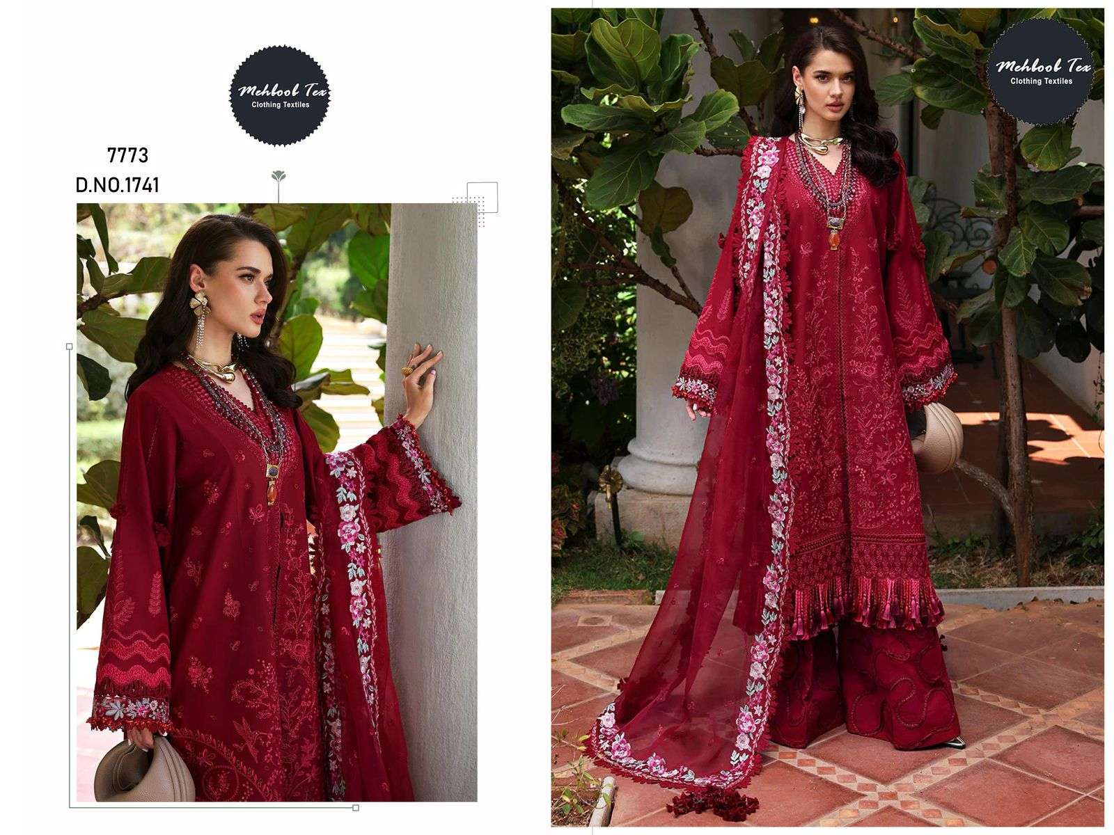 MEHBOOB TEX 1741 PURE COTTON EMBROIDERY PAKISTANI DRESS-00071