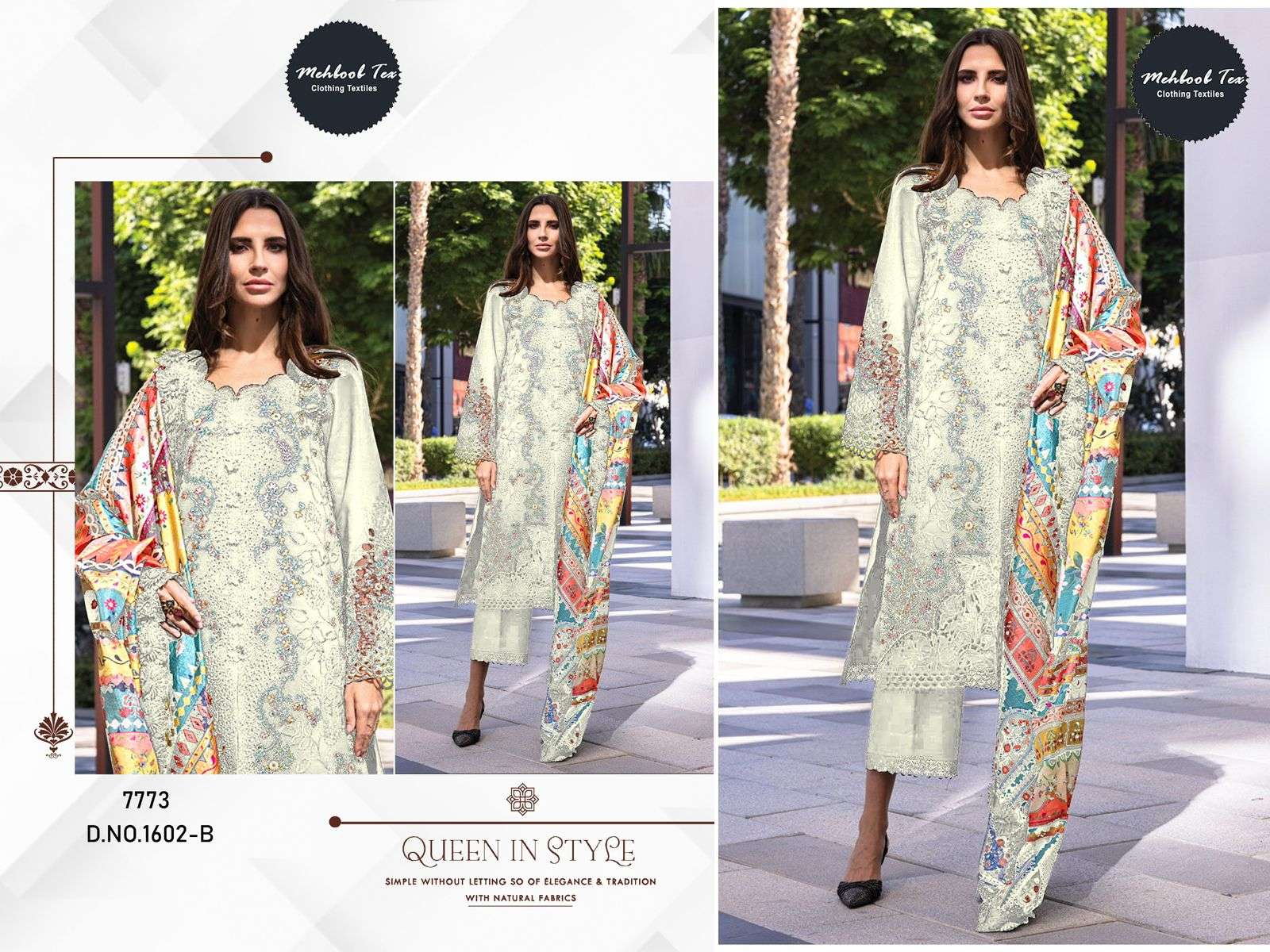 MEHBOOB TEX OMBRE NX-2  PURE VISCOSE COTTON PRINTED PAKISTANI DRESS-00062