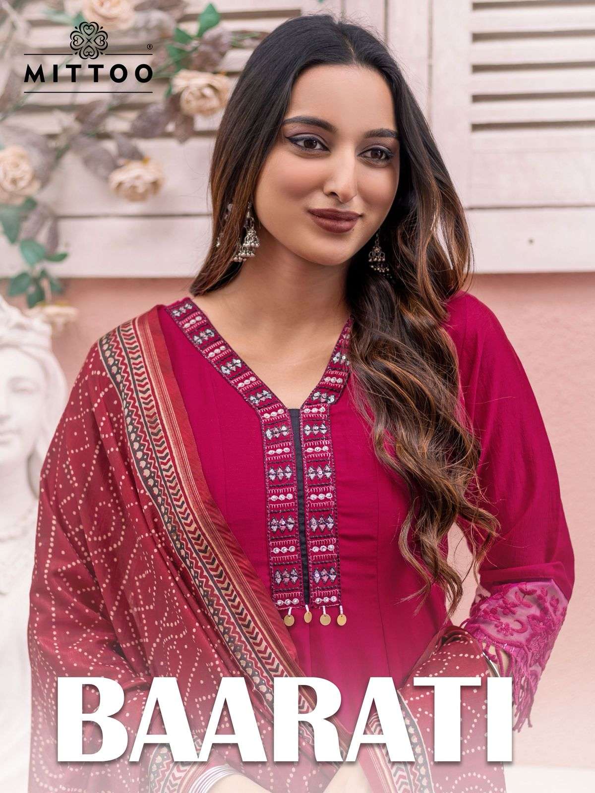 MITTOO BAARATI 1001 TO 1004 SERIES PURE VICHITRA EMBROIDERY DRESSES-00014
