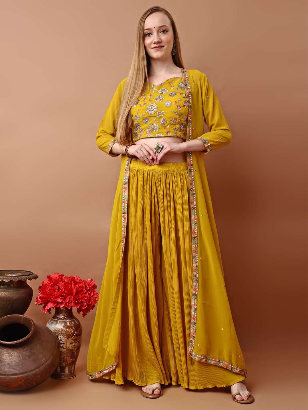 MOKSA BY ASLIWHOLESALE DESIGNER PURE GEORGETTE EMBROIDERY CASUALS-00265
