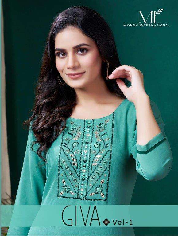 MOKSH INTERNATIONAL GIVA VOL-01 669 TO 671 SERIES PURE COTTON HANDWORK KURTIS-00154