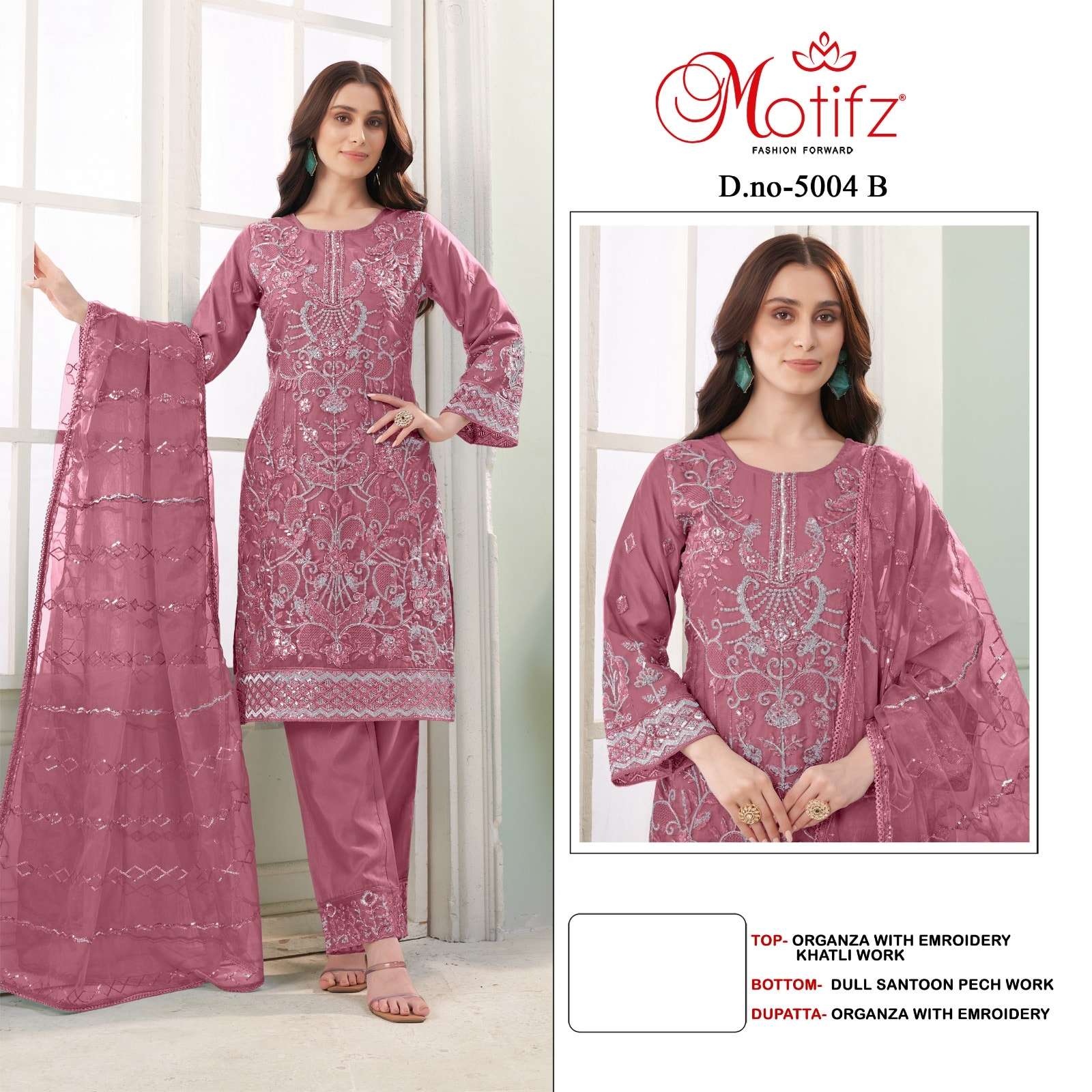 MOTIFZ 5004 SERIES PURE ORGANZA EMBROIDERY PAKISTANI DRESSES-00201