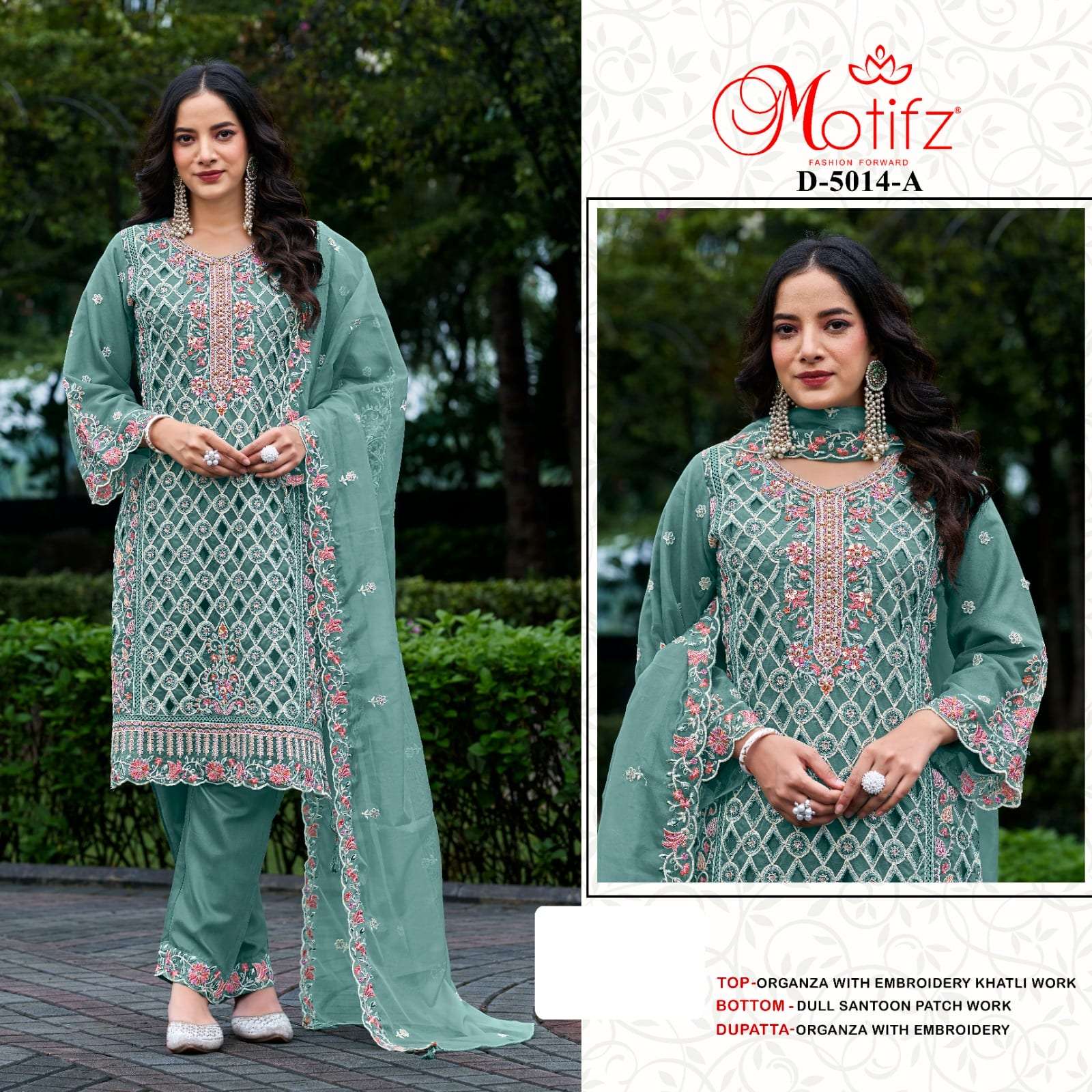 MOTIFZ 5014 SERIES PURE ORGANZA EMBROIDERY PAKISTANI DRESSES-00201