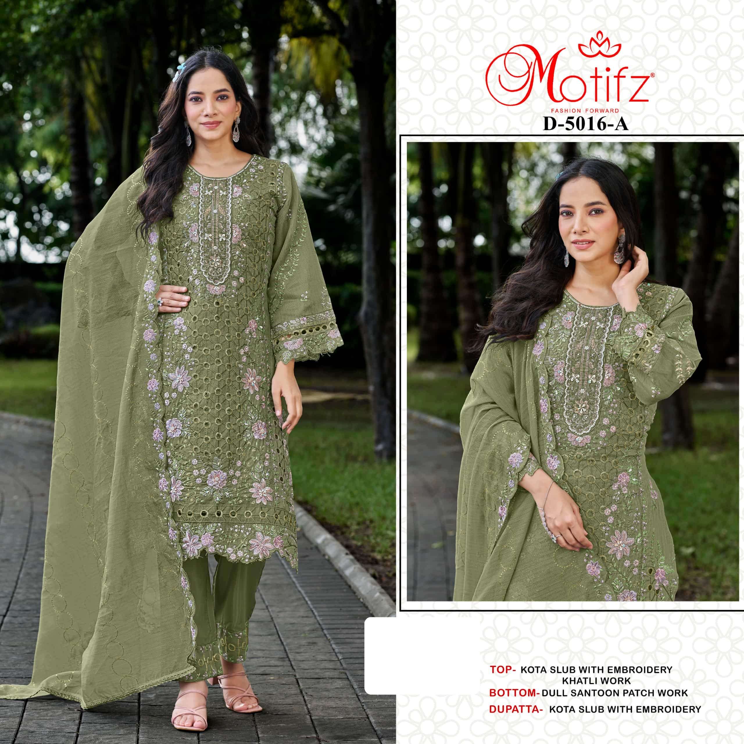 MOTIFZ 5016 SERIES PURE KOTA SULB EMBROIDERY PAKISTANI DRESSES-00201
