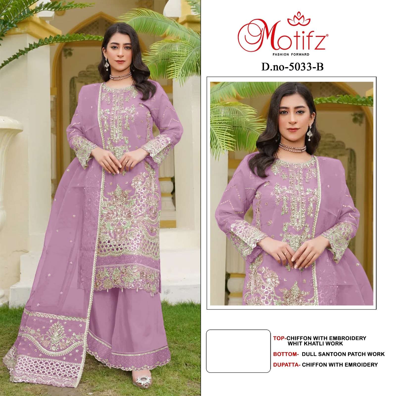 MOTIFZ 5033 PURE CHINON EMBROIDERY PAKISTANI DRESSES-00201