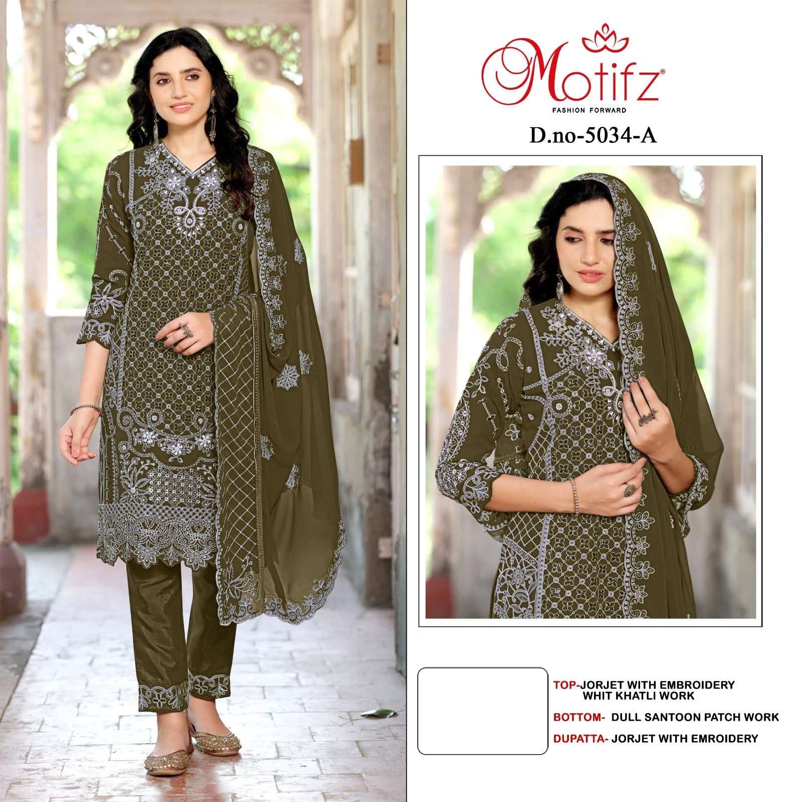 MOTIFZ 5034 PURE GEORGETTE EMBROIDERY PAKISTANI DRESSES-00201
