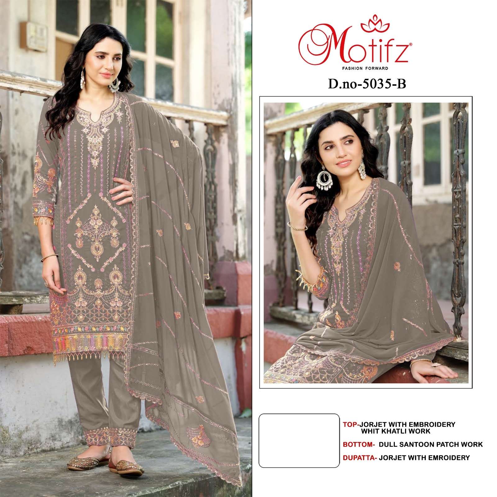 MOTIFZ 5035 PURE GEORGETTE EMBROIDERY PAKISTANI DRESSES-00201