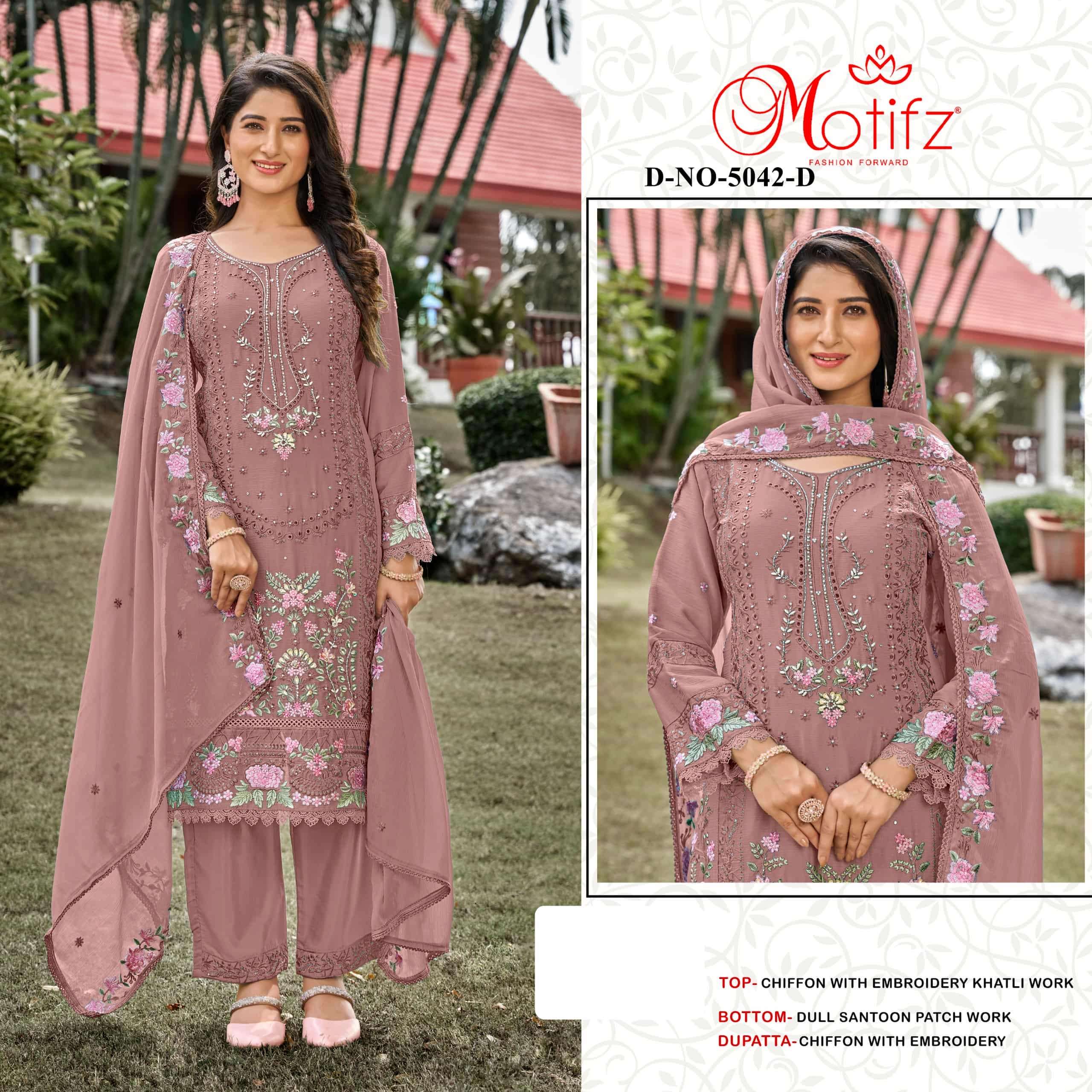 MOTIFZ 5042 SERIES PURE CHIFFON EMBROIDERY PAKISTANI DRESSES-00201