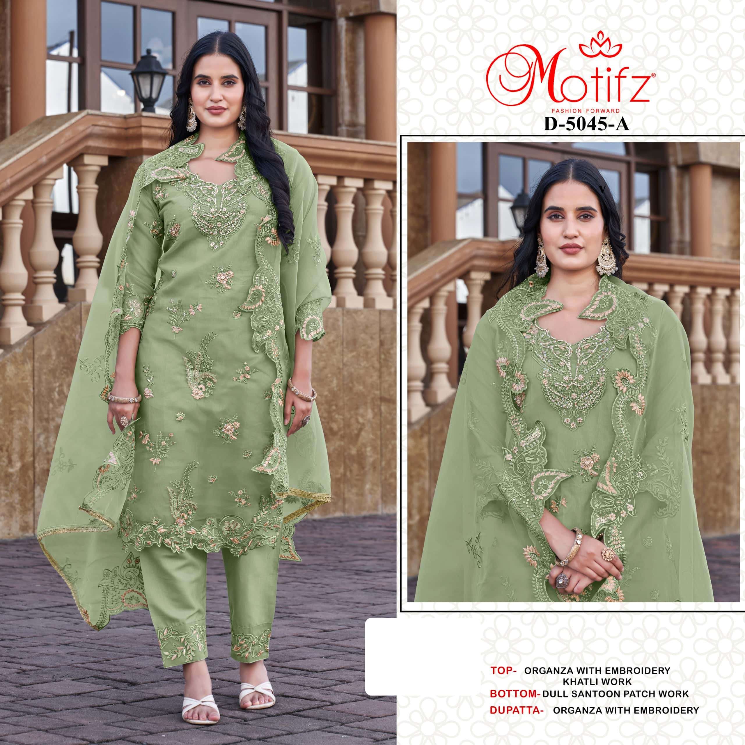 MOTIFZ 5045 SERIES PURE ORGANZA EMBROIDERY PAKISTANI DRESSES-00201