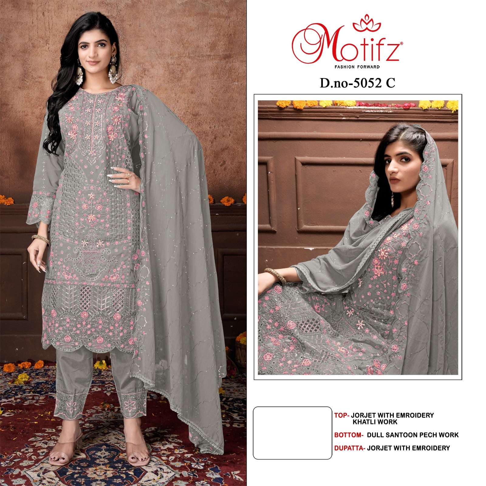 MOTIFZ 5052 SERIES PURE GEORGETTE EMBROIDERY PAKISTANI DRESSES-00201