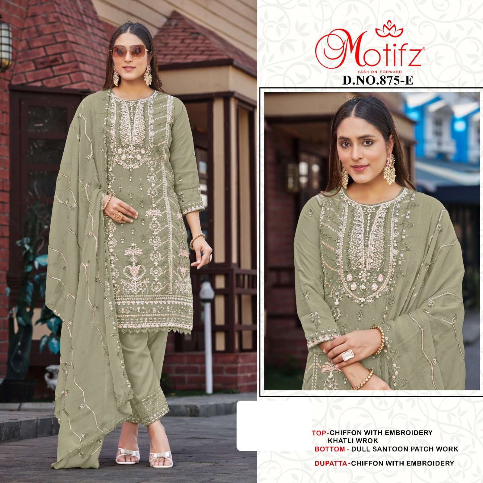 MOTIFZ 875 PURE CHINON EMBROIDERY PAKISTANI DRESSES-00201