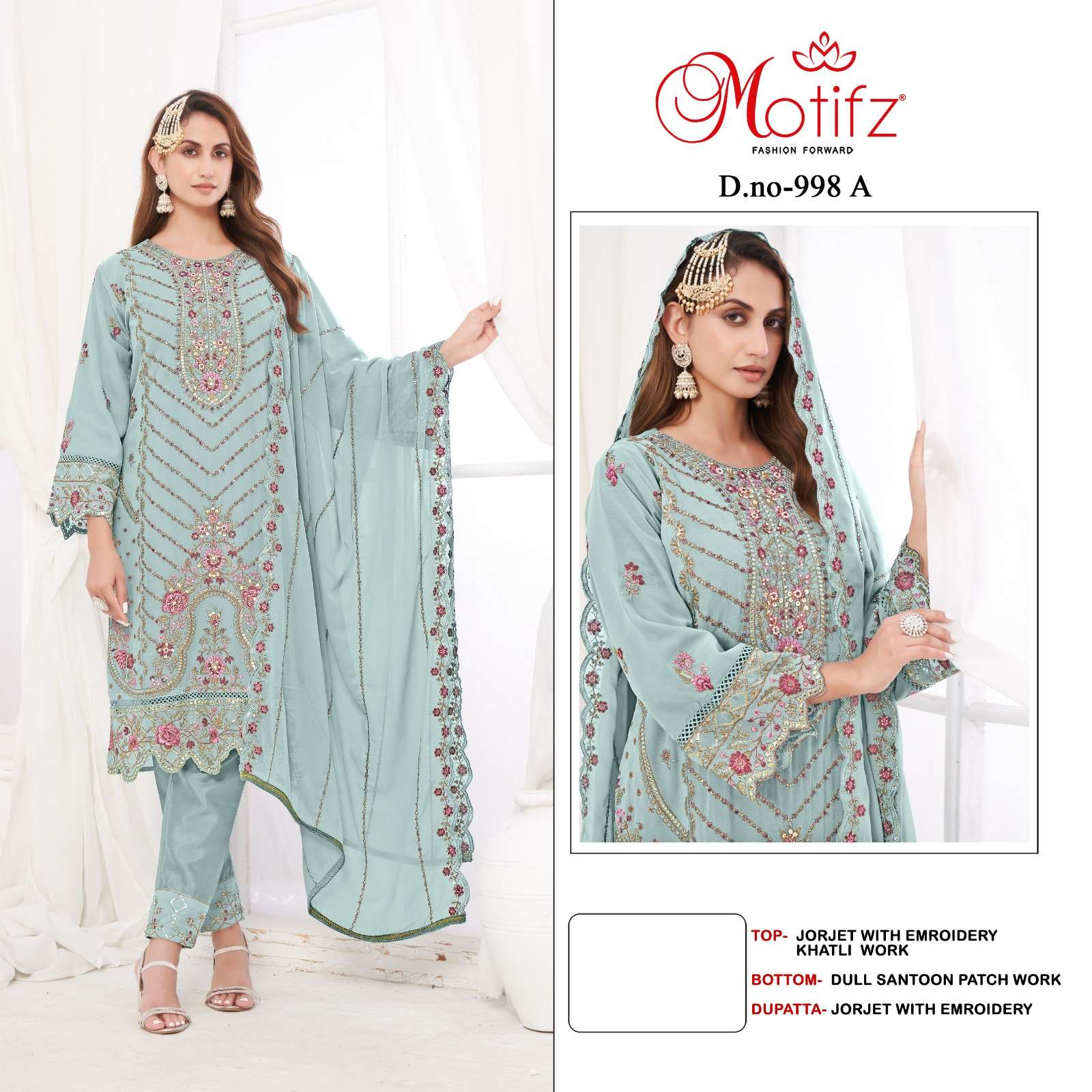 MOTIFZ 998 PURE GEORGETTE EMBROIDERY PAKISTANI DRESSES-00201