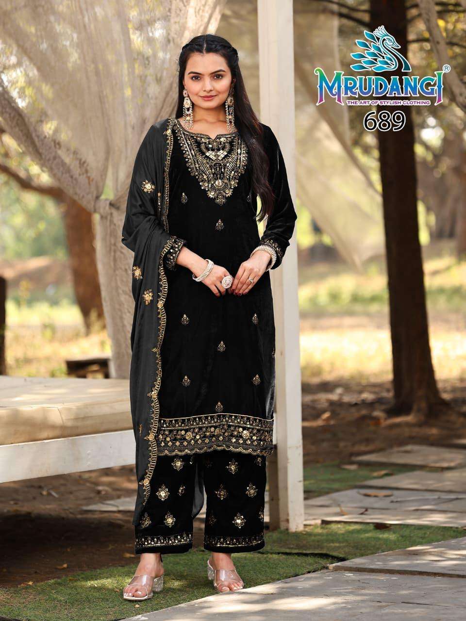 MRUDANGI VERONA 689 TO 891 SERIES PURE VELVET EMBROIDERY PAKISTANI DRESSES-00028