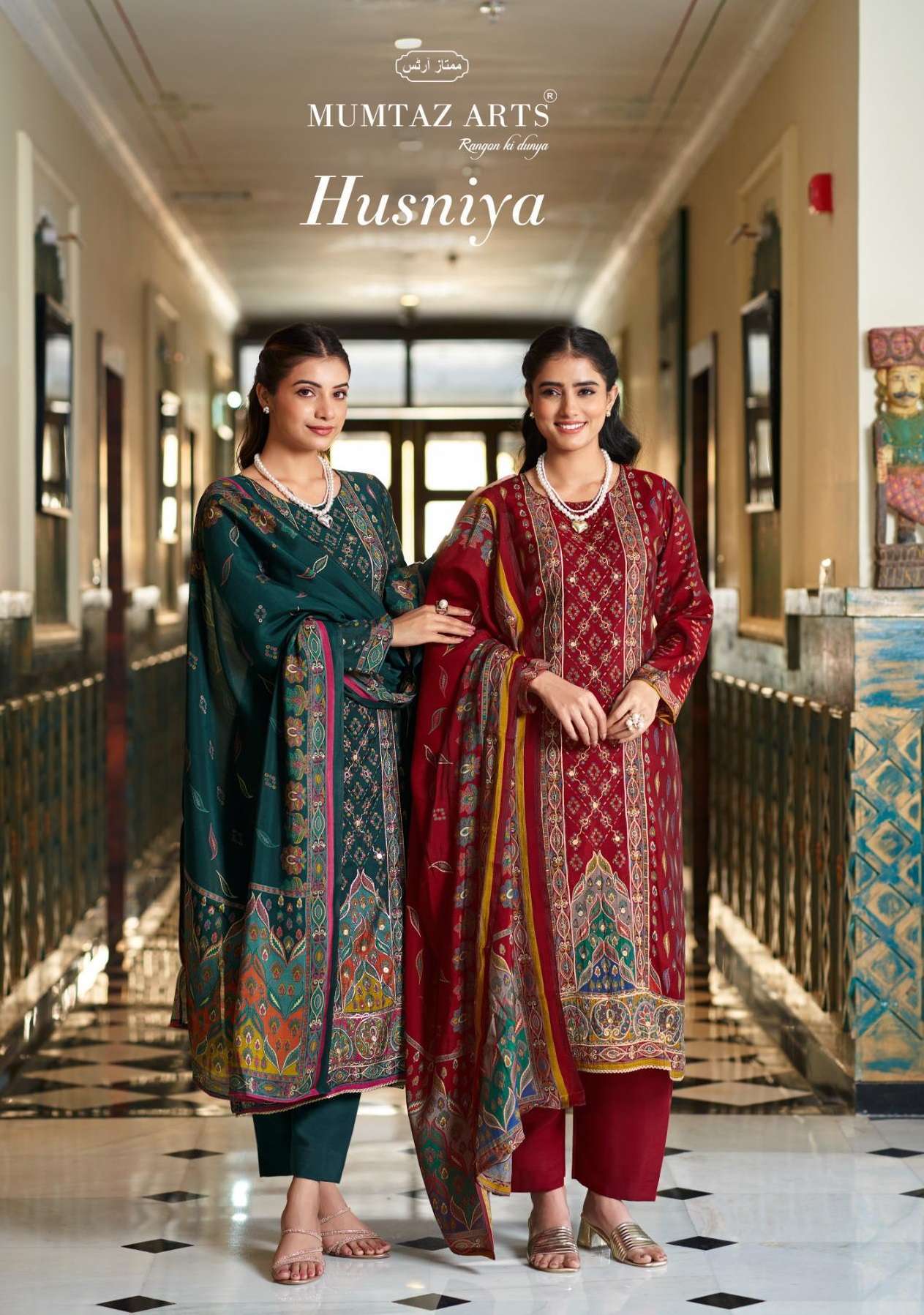 MUMTAZ ARTS HUSANIYA 1601 TO 1604 SERIES PURE SILK PRINTED PAKISTANI DRESSES-00201