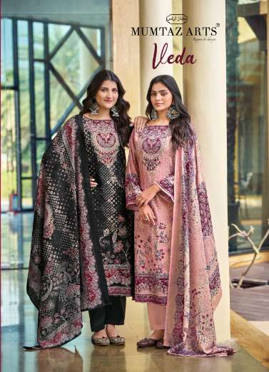 MUMTAZ ARTS VEDA 101 TO 104 SERIES PURE JAAM SATIN EMBROIDERY PAKISTANI DRESSES-00011