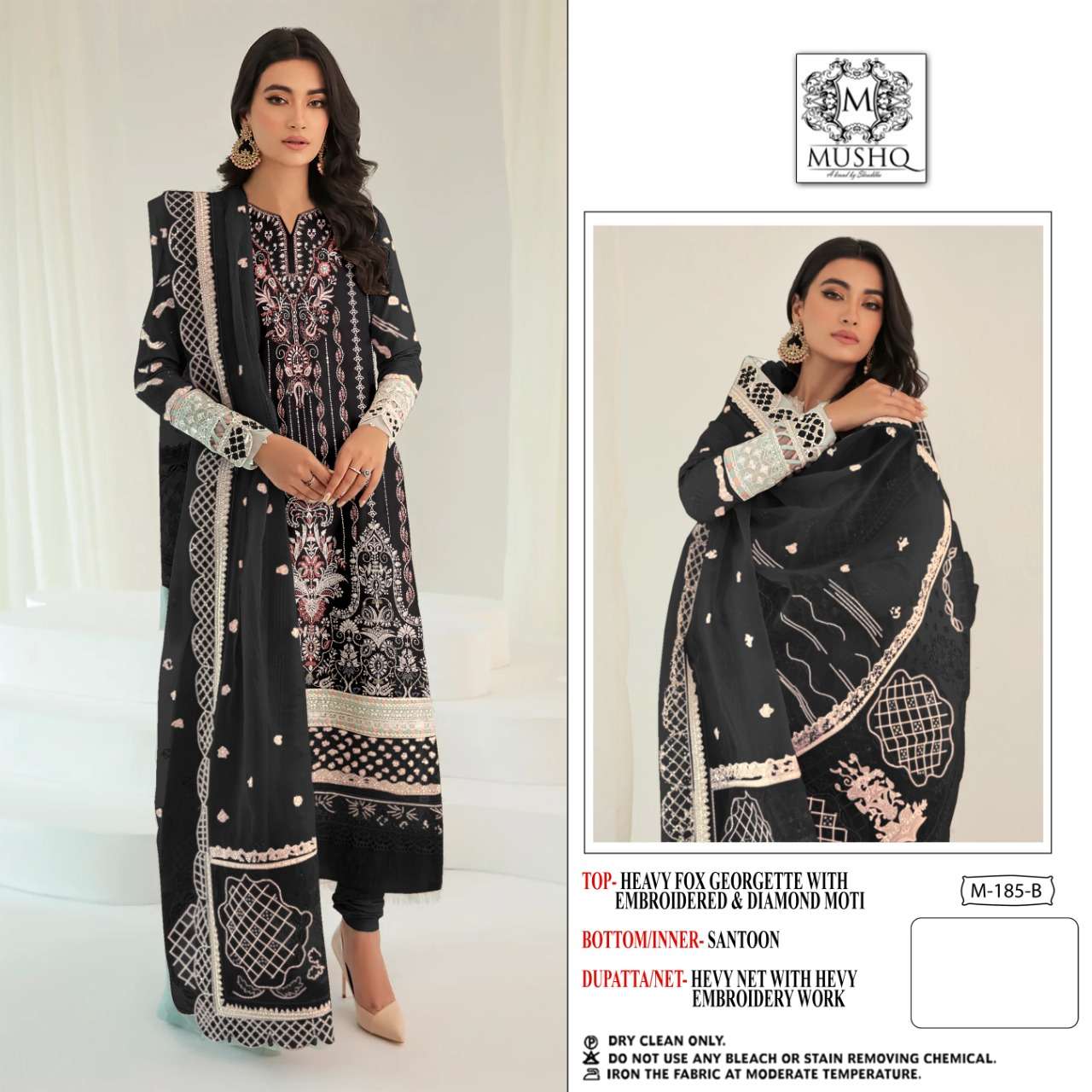 MUSHQ M-185 PURE FAUX GEORGETTE PAKISTANI DRESS-00201