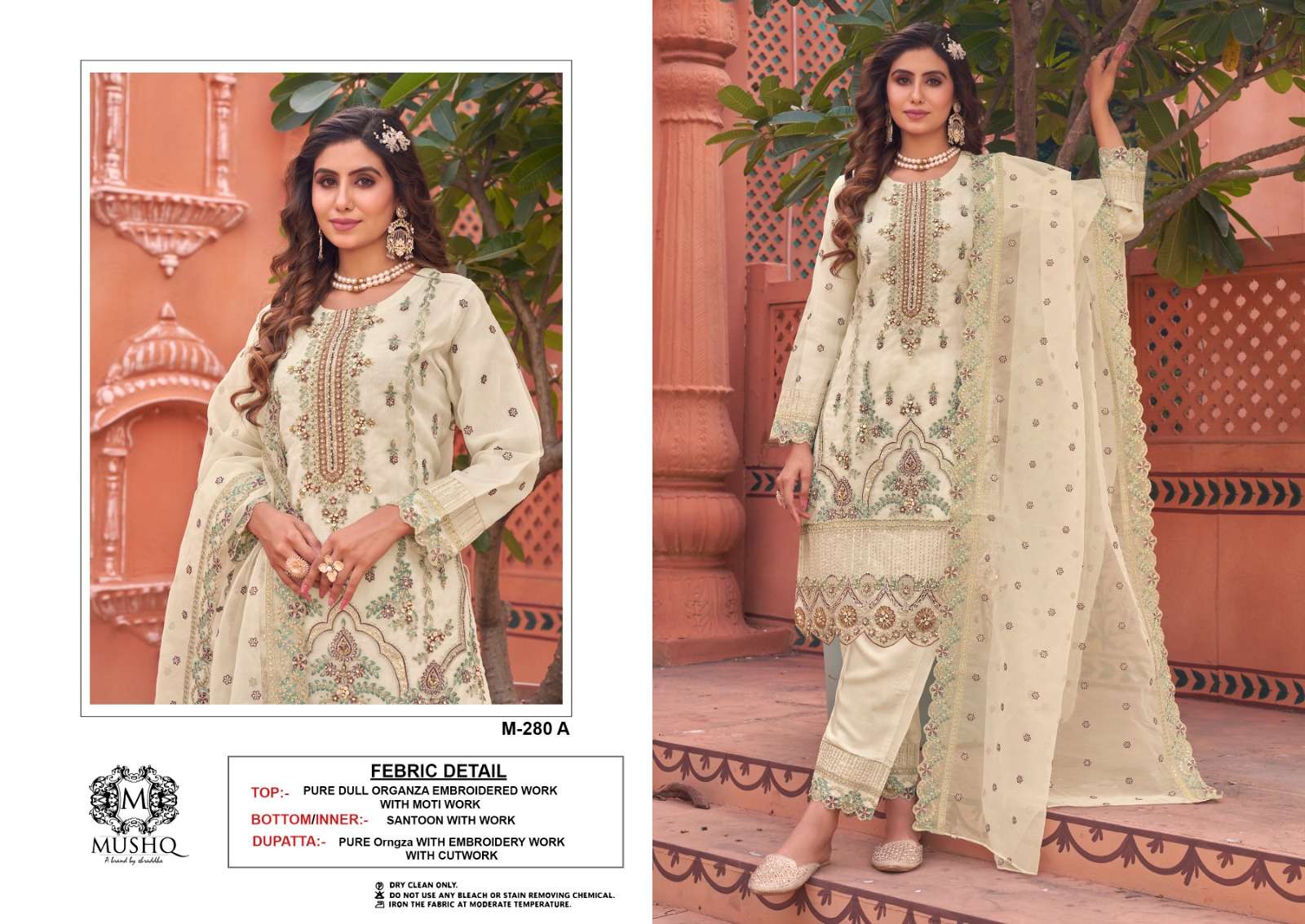 MUSHQ M-280 PURE ORGANZA EMBROIDERY PAKISTANI DRESSES-00201