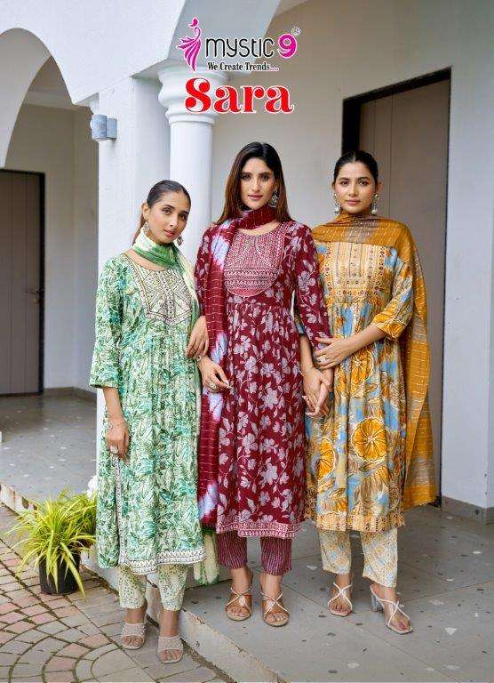 MYSTIC-9 SARA VOL-18 18001 TO 1008 SERIES PURE RAYON EMBROIDERY DRESSES-00015