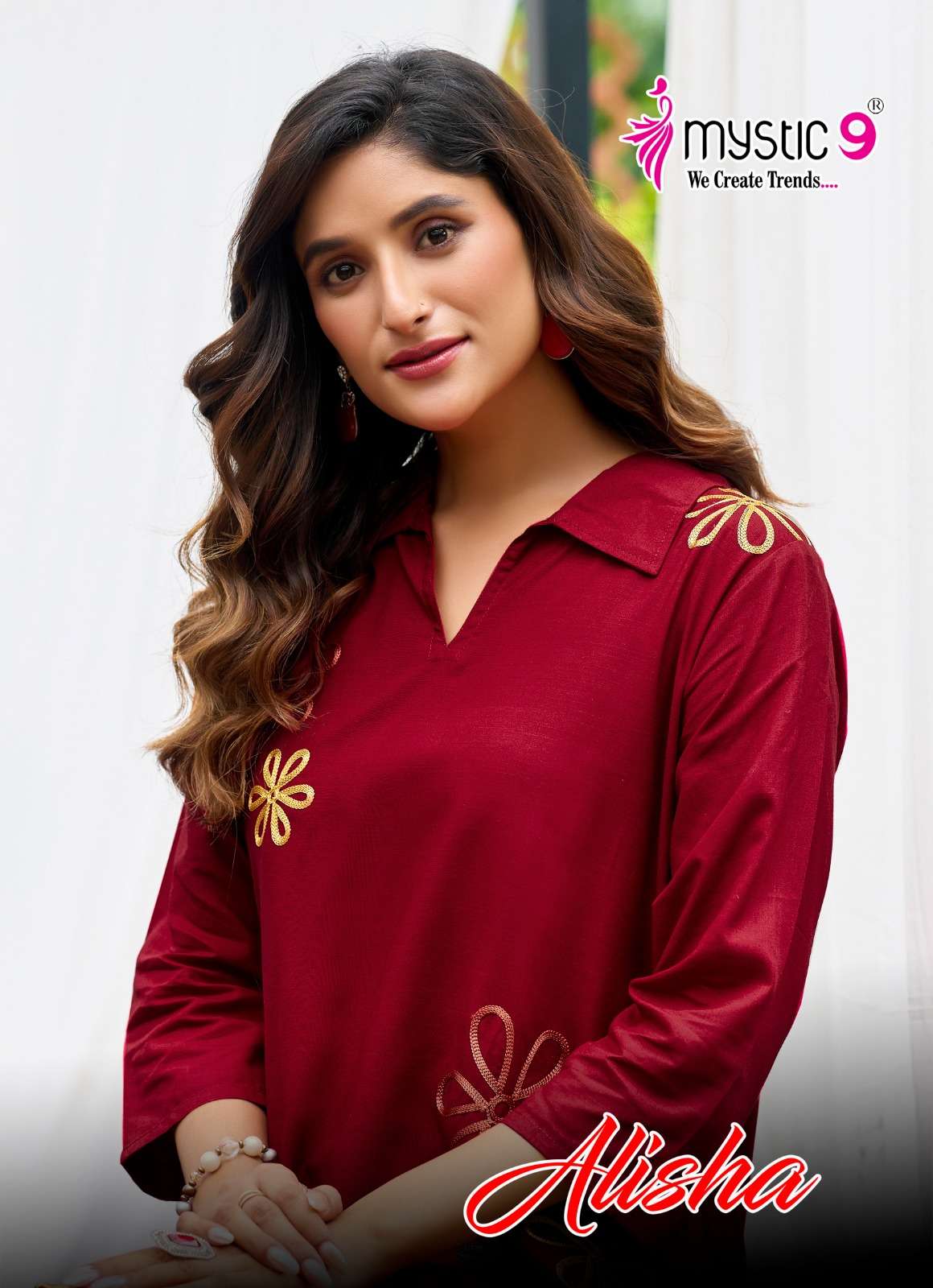 MYSTIC9 ALISHA VOL-02 2001 TO 2008 SERIES PURE RAYON EMBROIDERY CO-ORD SET-00140