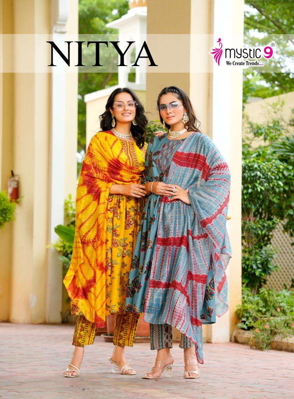 MYSTIC9 NITYA VOL-01 1001 TO 1008 SERIES PURE VERTICAN EMBROIDERY DRESSES-00140