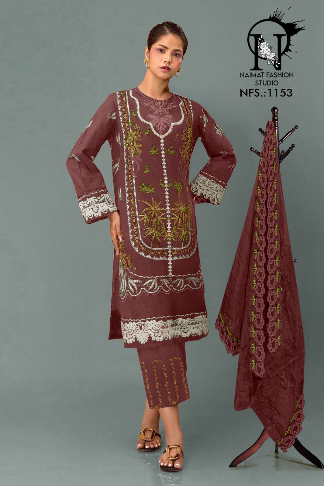 NAIMAT FASHION NFS-1153 PURE COTTON EMBROIDERY DRESSES-00088
