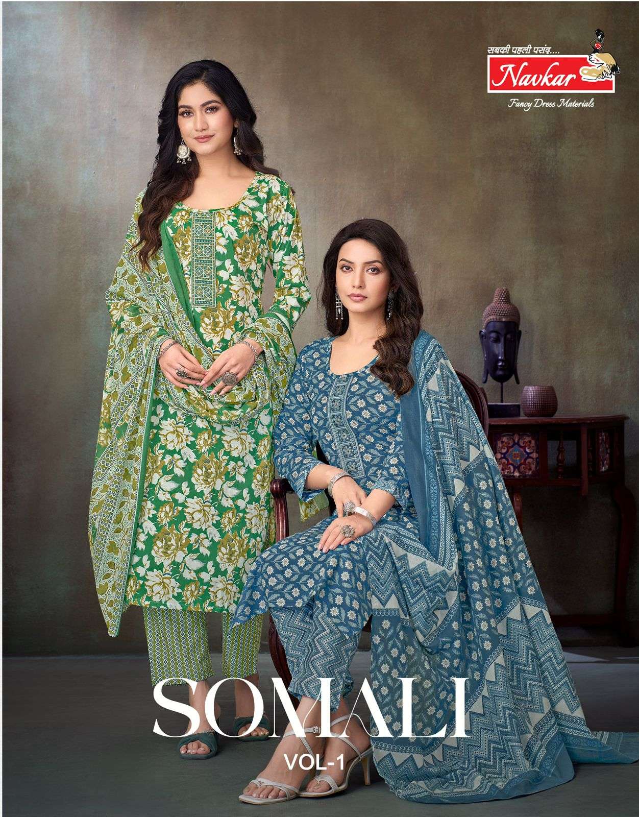 NAVKARV SOMALI VOL-01 1001 TO 1008 SERIES PURE COTTON PRINTED DRESSES-00140
