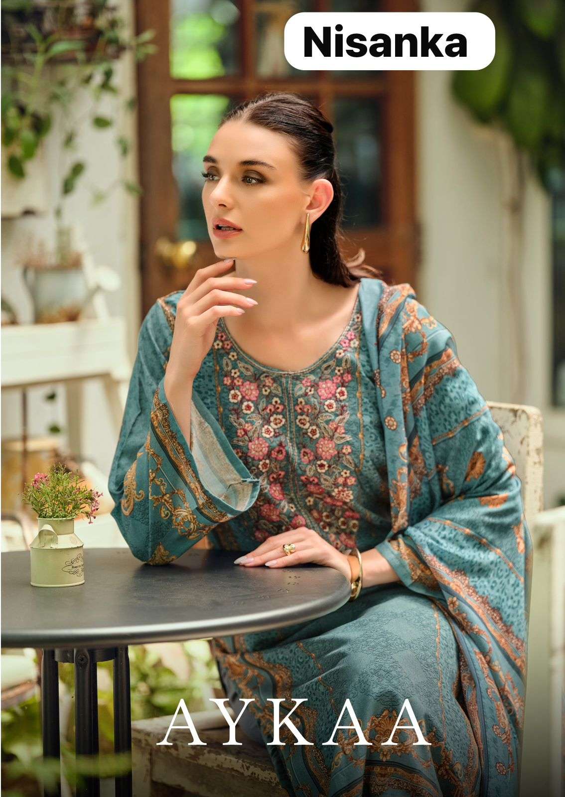 NISANKA AKYAA PURE SATIN PRINTED EMBROIDERY PAKISTANI DRESSES-00201