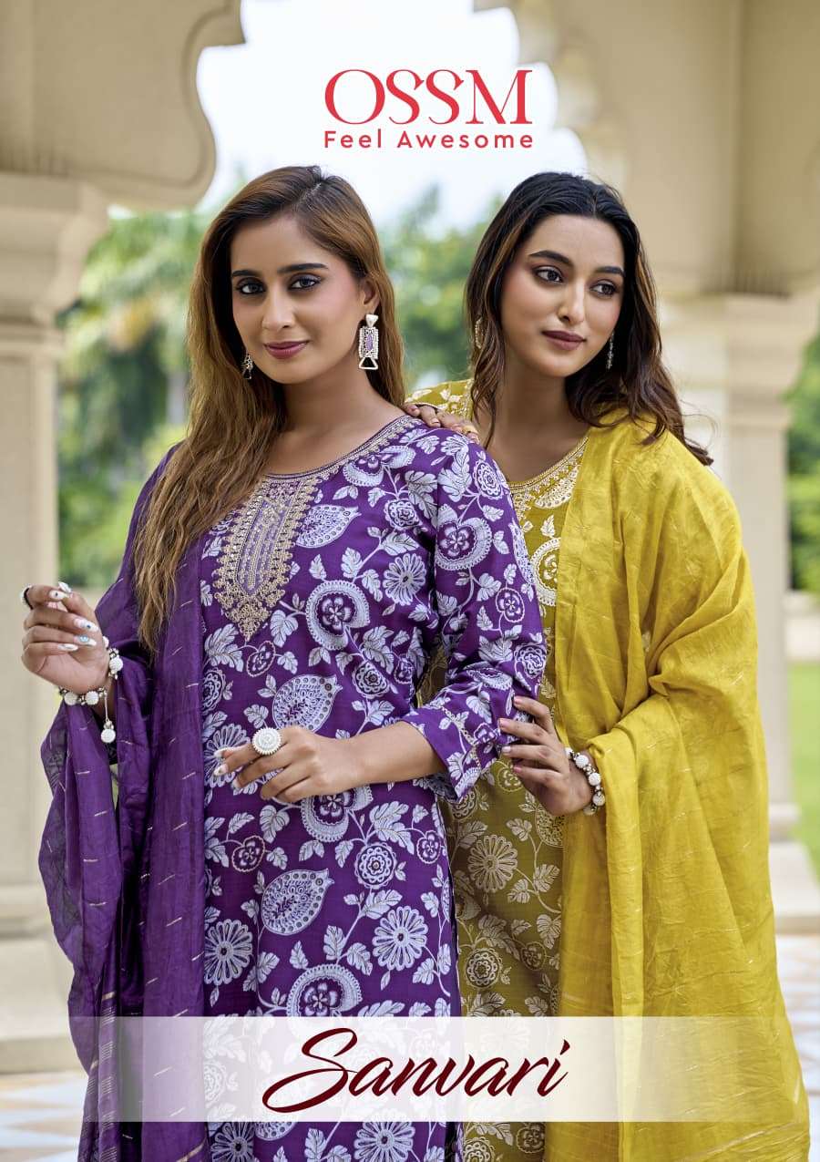 OSSM SANVARI 1001 TO 1006 SERIES PURE VERTICAN PRINTED EMBROIDERY DRESSES-00014
