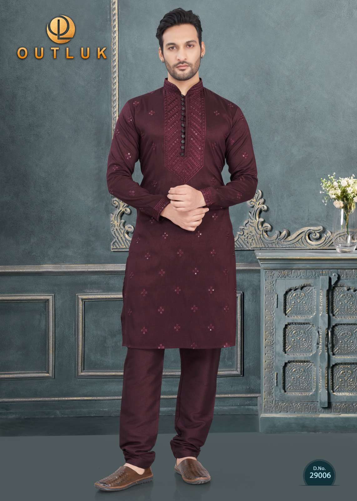 OUTLUK VOL-29 29001 TO 29006 SERIES PURE SILK MENS WEAR KURTAS-00033